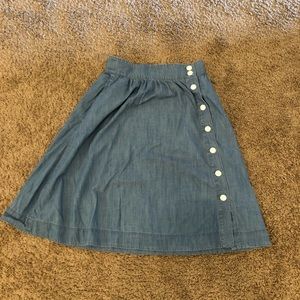 Blue Skirt with Buttons